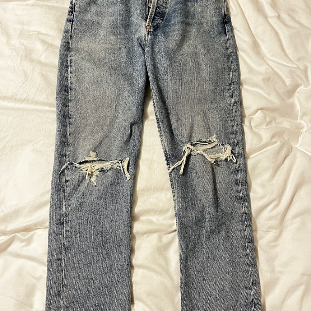 Distressed Blue Jeans